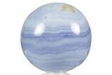 Polished Banded Blue Lace Agate Sphere - Namibia #336520-1